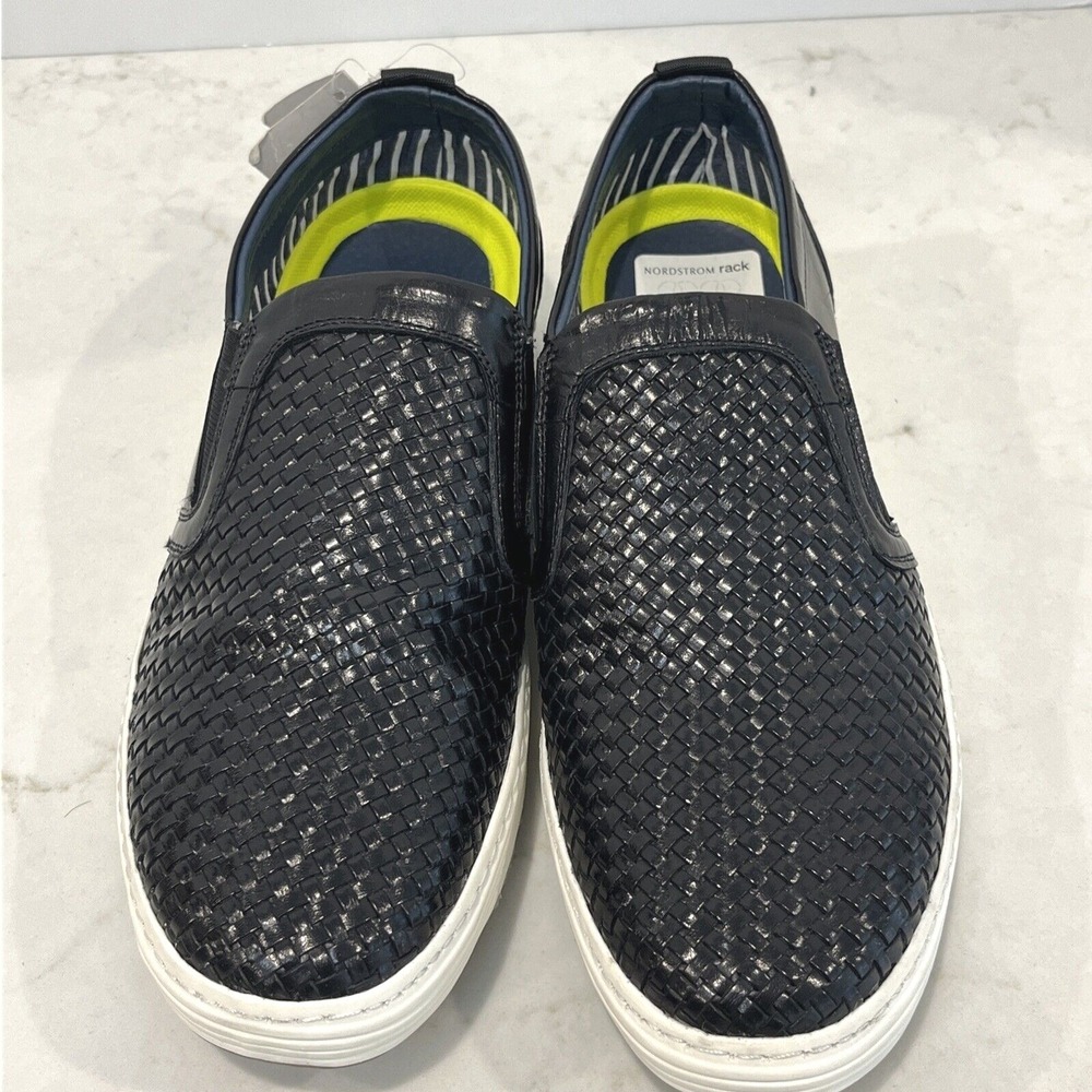 Spring Step Mens Sz 41 8 8.5 DANIELO Slip On Sneaker Loafer Black Weave Leather